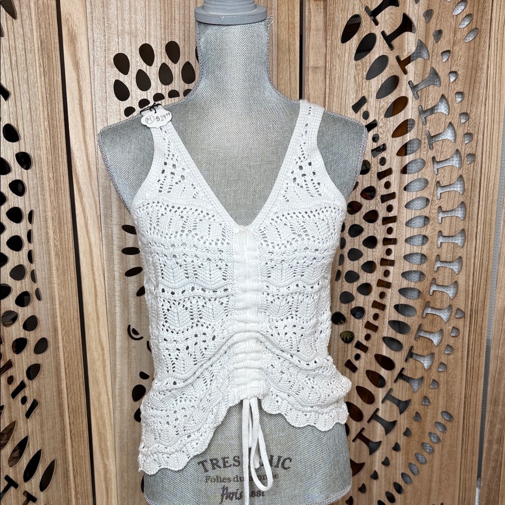 Chic White Crochet Tank Top